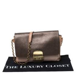 Marc Jacobs Multicolor Leather and Snakeskin Violet Flap Shoulder Bag