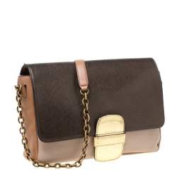 Marc Jacobs Multicolor Leather and Snakeskin Violet Flap Shoulder Bag