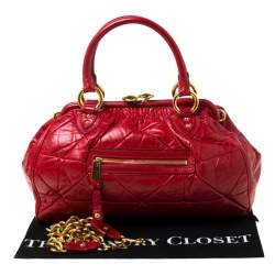 Pre Owned Marc Jacobs Red Quilted Leather Stam Shoulder Bag