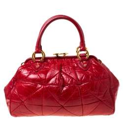 Pre Owned Marc Jacobs Red Quilted Leather Stam Shoulder Bag