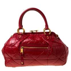 Pre Owned Marc Jacobs Red Quilted Leather Stam Shoulder Bag