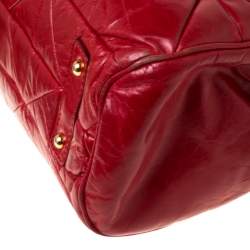 Pre Owned Marc Jacobs Red Quilted Leather Stam Shoulder Bag