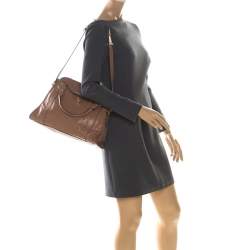 Pre Owned Marc Jacobs Brown Leather Wellington Fulton Satchel 