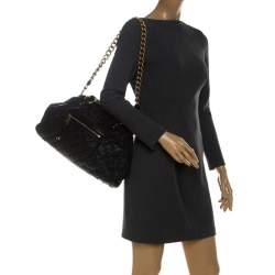 Pre Owned Marc Jacobs Black Quilted Leather Stam Shoulder Bag