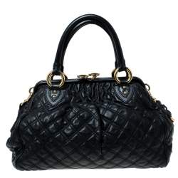 Pre Owned Marc Jacobs Black Quilted Leather Stam Shoulder Bag