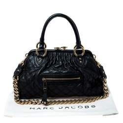 Pre Owned Marc Jacobs Black Quilted Leather Stam Shoulder Bag