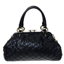 Pre Owned Marc Jacobs Black Quilted Leather Stam Shoulder Bag
