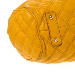 Pre Owned Marc Jacobs Yellow Quilted Leather Stam Shoulder Bag