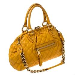 Pre Owned Marc Jacobs Yellow Quilted Leather Stam Shoulder Bag