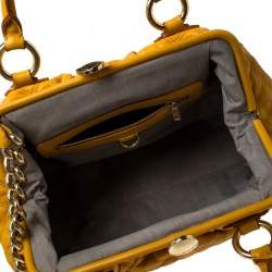 Pre Owned Marc Jacobs Yellow Quilted Leather Stam Shoulder Bag