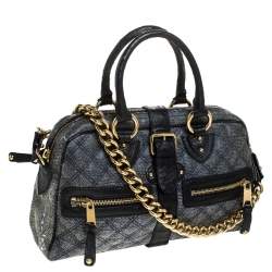 Pre Owned Marc Jacobs Black/Blue Quilted Leather Venetia Satchel
