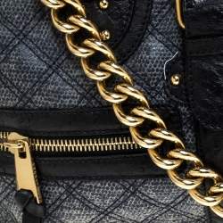 Pre Owned Marc Jacobs Black/Blue Quilted Leather Venetia Satchel