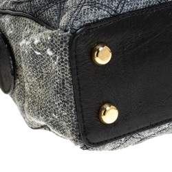 Pre Owned Marc Jacobs Black/Blue Quilted Leather Venetia Satchel