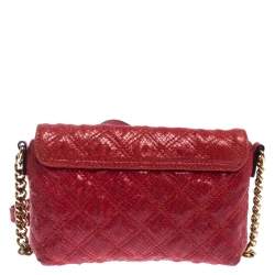 Pre Owned Marc Jacobs Red Quilted Leather Flap Padlock Shoulder Bag