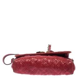 Pre Owned Marc Jacobs Red Quilted Leather Flap Padlock Shoulder Bag