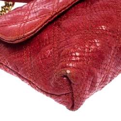 Pre Owned Marc Jacobs Red Quilted Leather Flap Padlock Shoulder Bag