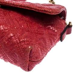 Pre Owned Marc Jacobs Red Quilted Leather Flap Padlock Shoulder Bag