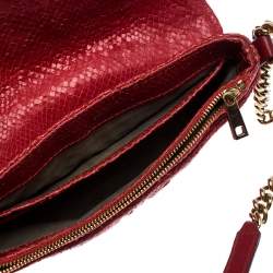 Pre Owned Marc Jacobs Red Quilted Leather Flap Padlock Shoulder Bag