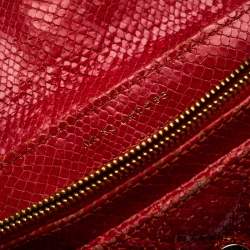 Pre Owned Marc Jacobs Red Quilted Leather Flap Padlock Shoulder Bag