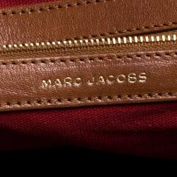 Pre Owned Marc Jacobs Blue/Tan Quilted Denim Mini Stam Satchel