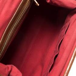 Pre Owned Marc Jacobs Blue/Tan Quilted Denim Mini Stam Satchel