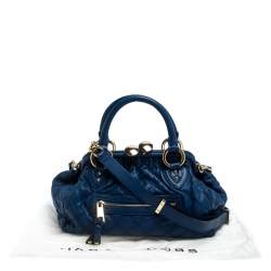 Pre Owned Marc Jacobs Blue Quilted Leather Stam Bag