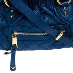 Pre Owned Marc Jacobs Blue Quilted Leather Stam Bag