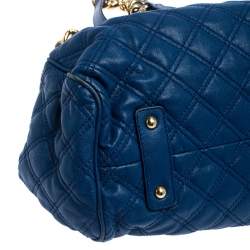 Pre Owned Marc Jacobs Blue Quilted Leather Stam Bag