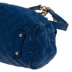 Pre Owned Marc Jacobs Blue Quilted Leather Stam Bag
