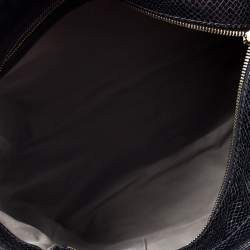 Marc Jacobs Black Quilted Snakeskin Embossed Coated Canvas Tote