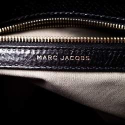 Marc Jacobs Black Quilted Snakeskin Embossed Coated Canvas Tote