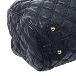 Pre Owned Marc Jacobs Black Quilted Leather Stam Satchel