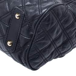 Pre Owned Marc Jacobs Black Quilted Leather Stam Satchel