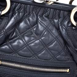 Pre Owned Marc Jacobs Black Quilted Leather Stam Satchel