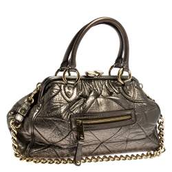 Pre Owned Marc Jacobs Metallic Quilted Leather Stam Shoulder Bag