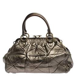 Pre Owned Marc Jacobs Metallic Quilted Leather Stam Shoulder Bag