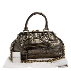 Pre Owned Marc Jacobs Metallic Quilted Leather Stam Shoulder Bag