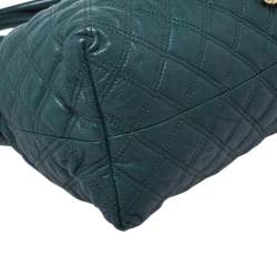 Pre Owned Marc Jacobs Dark Green Quilted Leather Bruna Belted Tote