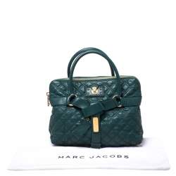 Pre Owned Marc Jacobs Dark Green Quilted Leather Bruna Belted Tote