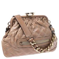 Pre Owned Marc Jacobs Beige Quilted Leather Little Stam Shoulder Bag