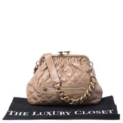 Pre Owned Marc Jacobs Beige Quilted Leather Little Stam Shoulder Bag