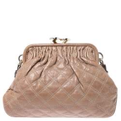 Pre Owned Marc Jacobs Beige Quilted Leather Little Stam Shoulder Bag