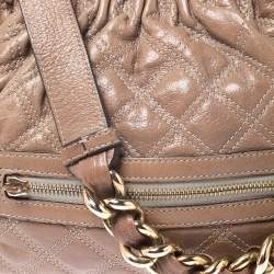 Pre Owned Marc Jacobs Beige Quilted Leather Little Stam Shoulder Bag
