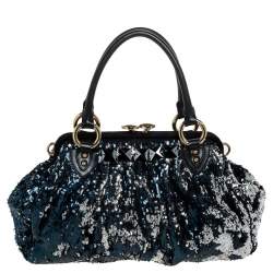 Pre Owned Marc Jacobs Blue/Black Sequin New York Rocker Stam Shoulder Bag
