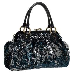 Pre Owned Marc Jacobs Blue/Black Sequin New York Rocker Stam Shoulder Bag