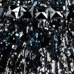 Pre Owned Marc Jacobs Blue/Black Sequin New York Rocker Stam Shoulder Bag