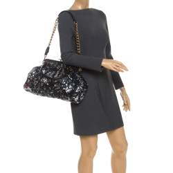 Pre Owned Marc Jacobs Blue/Black Sequin New York Rocker Stam Shoulder Bag