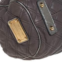 Marc Jacobs Grey/Silver Quilted Leather Stam Shoulder Bag