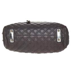 Marc Jacobs Grey/Silver Quilted Leather Stam Shoulder Bag