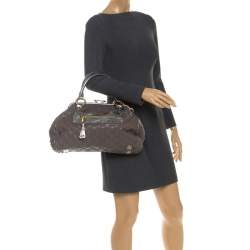 Marc Jacobs Grey/Silver Quilted Leather Stam Shoulder Bag